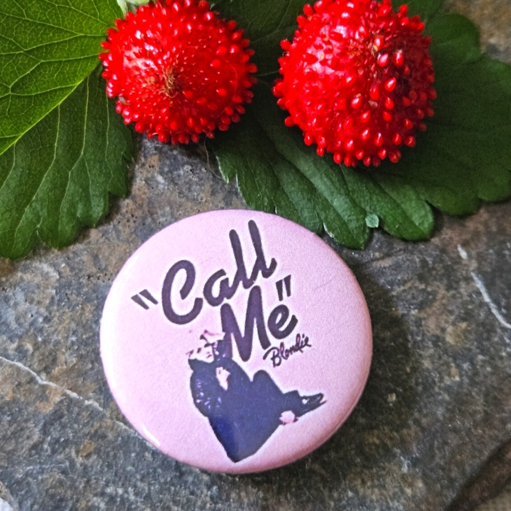 Vintage Blondie Jacket Pink 'Call Me' Button Pin